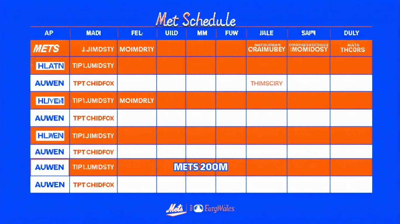 mets schedule - AI generated image